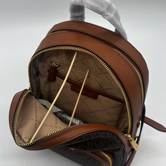 Michael Kors Medium Jaycee Zip Packet Backpack Brown - Picture 8 of 14